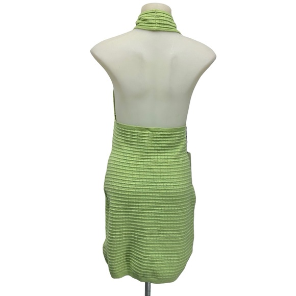 Callahan Knitwear Mimi Mini Halter Knit Dress Apple Green Medium - Picture 6 of 14